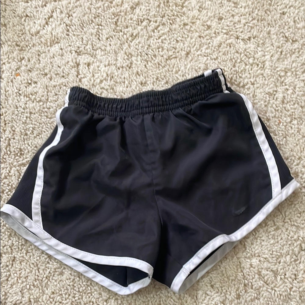 Nike Girls Black and White Athletic Shorts